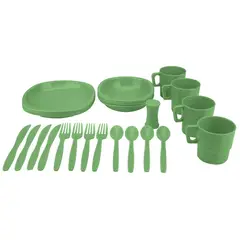 KLIMBER - Set de Vajilla Camping de 26 Piezas Verde