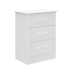 CASA BONITA - Cómoda 3 Cajones Blanco 60x39x78cm