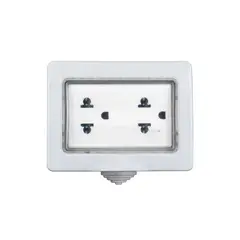 HALUX - Placa Adosable Hidrobox + Toma Doble