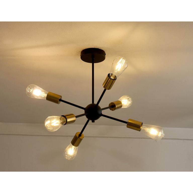 Lámpara Colgante de Techo 6 Luces Trenches Negra