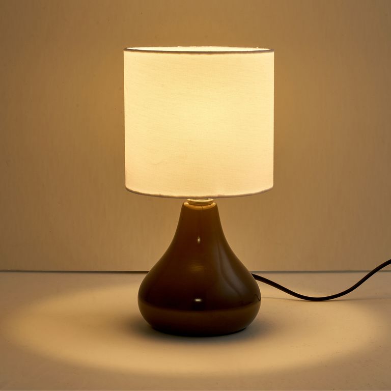 Pack 2 Lámparas de Mesa Cerámica Café