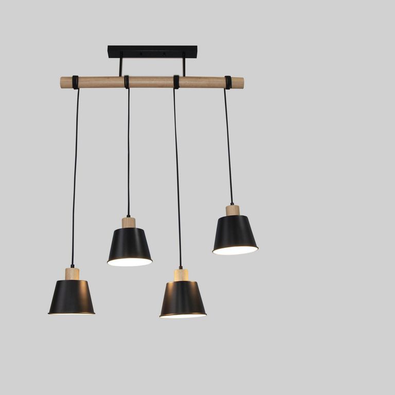 Lámpara Colgante de Techo 4 Luces Marca Negra