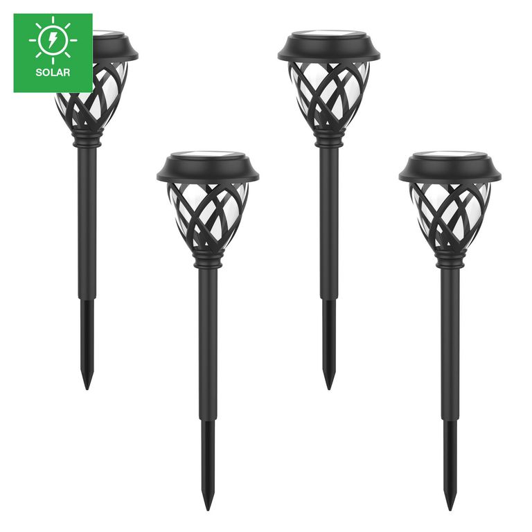Set 4 Estancas Solares Lime Negro Luz Fría