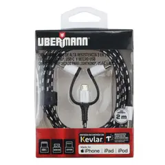 UBERMANN - Cable Usb 3En1 Mic/Light/C