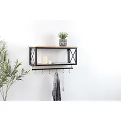 JUST HOME COLLECTION - Repisa Pared 6 Ganchos