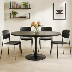 JUST HOME COLLECTION - Juego de Comedor 4 Sillas Negro