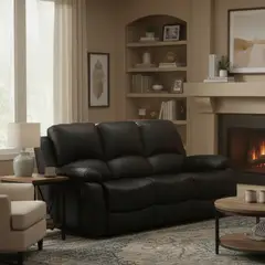 JUST HOME COLLECTION - Sillón Reclinable 3 Cuerpos Masajeador Calentador Atlanta Negro