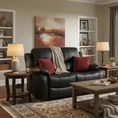 JUST HOME COLLECTION - Sillón Reclinable 2 Cuerpos Masajeador Calentador Atlanta Negro