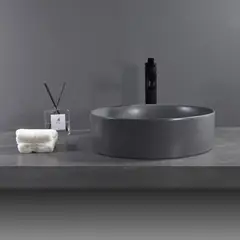 SENSI DACQUA - Lavamanos de Cerámica Circular Mate Gris
