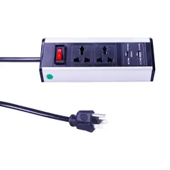 HALUX - Extensión eléctrica blanco para escritorio de 2 metros