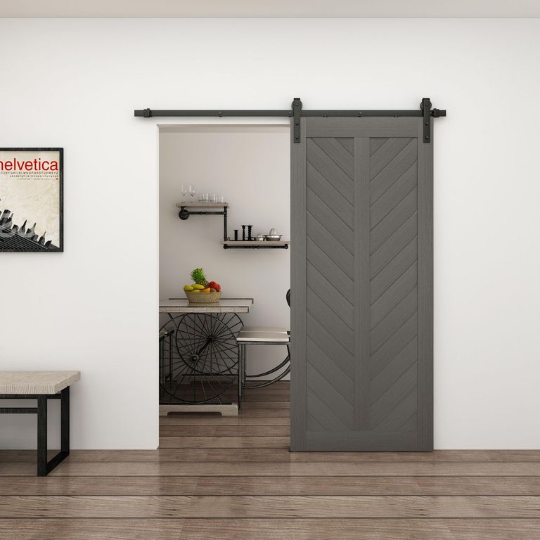 Puerta Corrediza MDF GRIS 91x301x3,5