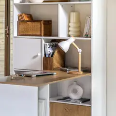 JUST HOME COLLECTION - Lámpara de Escritorio 1L E27 Blanco