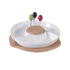 JUST HOME COLLECTION - Bowl 3 Divisiones Base Bambú