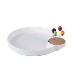JUST HOME COLLECTION - Bandeja para Snacks Base Bambú