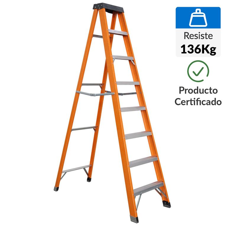 Escalera Tijera de Fibra de Vidrio 7 Pasos 136Kg