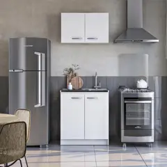 DITALIA - Mueble Base 2 Puertas 80cm Blanco