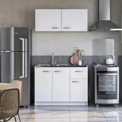 DITALIA - Mueble Base 2 Puertas 2 Cajones 120cm Blanco