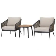 JUST HOME COLLECTION - Juego de Balcón Cordova 3 Piezas para 2 Personas
