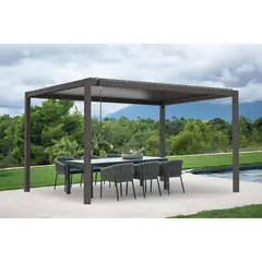 JUST HOME COLLECTION - Pérgola Metálica Negro 3X3 M