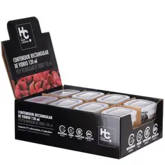 JUST HOME COLLECTION - Contenedor Rectangular de Vidrio 120 ml