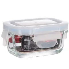 JUST HOME COLLECTION - Contenedor Rectangular de Vidrio 120 ml