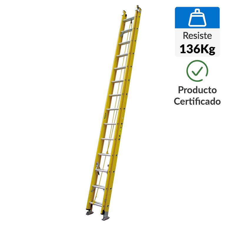 Escalera Telescópica de Fibra de Vidrio 28 Pasos 136Kg
