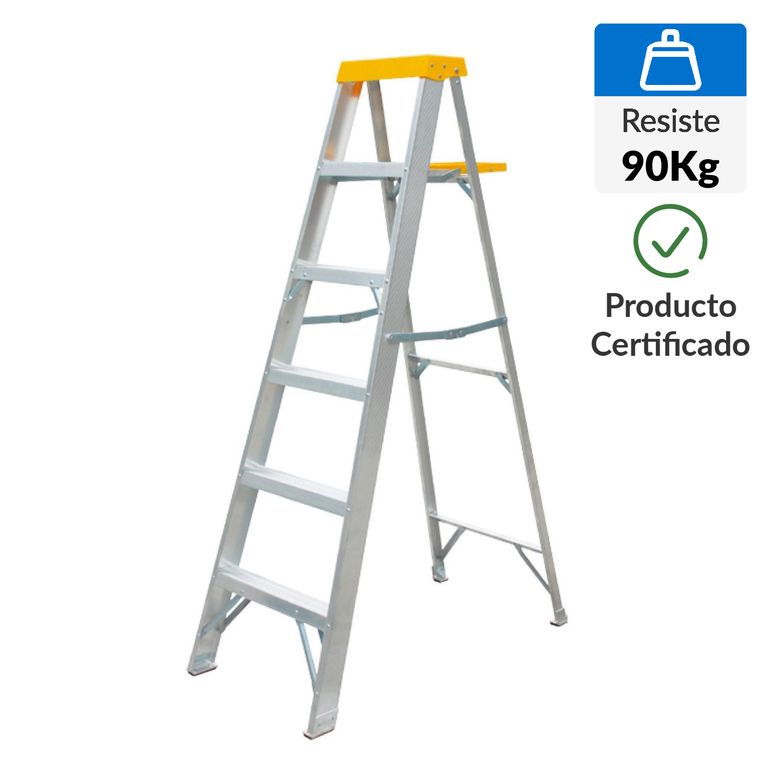 Escalera Tijera de Aluminio 5 Pasos 90Kg