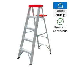BAUKER - Escalera de tijera de Aluminio 4 pasos
