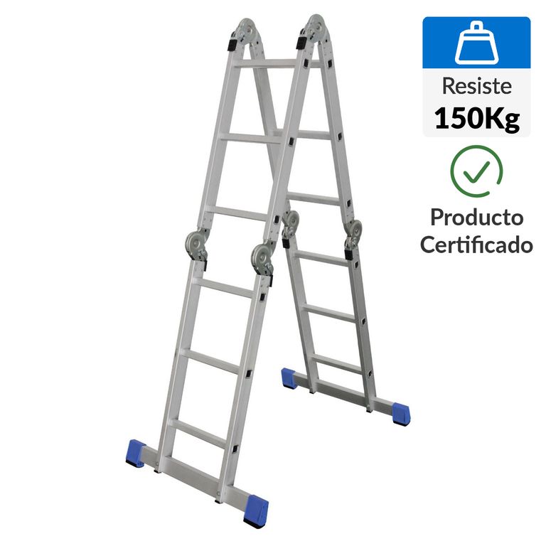 Escalera Articulada de Aluminio 12 pasos