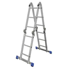 BAUKER - Escalera Articulada de Aluminio 12 pasos
