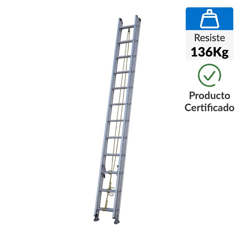 Escalera Telescópica de Aluminio 24 pasos