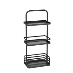 JUST HOME COLLECTION - Organizador de Ducha 3 Niveles 26x17x1.8cm Negro