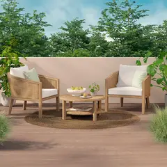 JUST HOME COLLECTION - Juego de Balcón 2 Personas Madera Isla