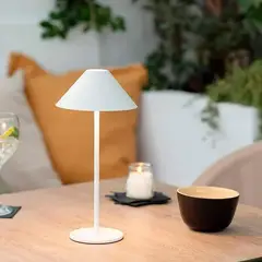 JUST HOME COLLECTION - Lámpara de Escritorio LED con Gorro Recargable Blanco