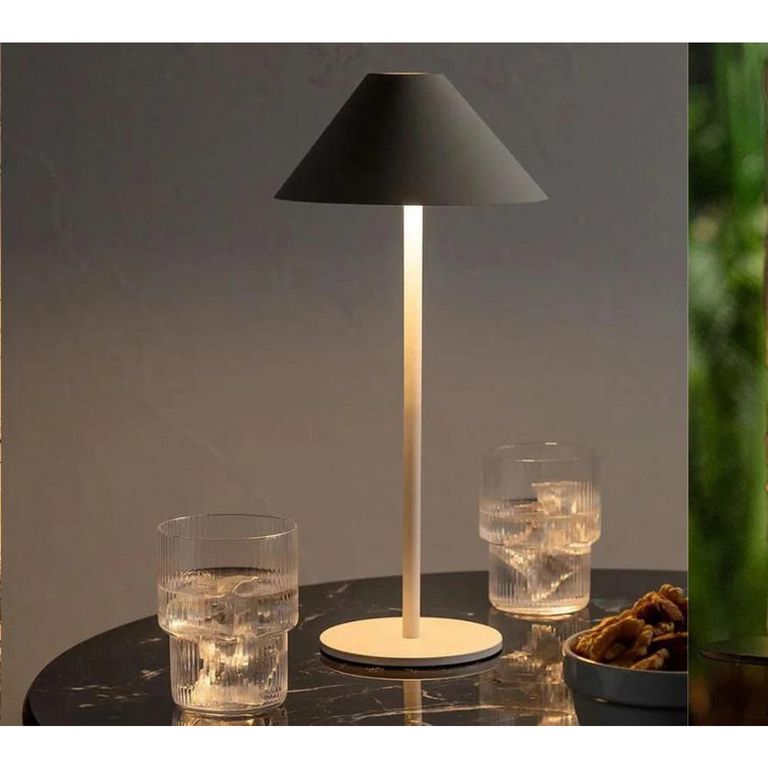 Lámpara de Escritorio Gorro Recargable Gris/Plata