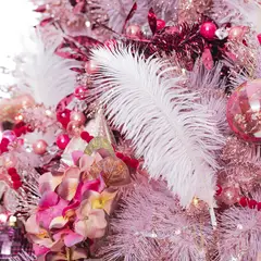 DEAR SANTA - Rama Pluma Rosado Navidad 38cm