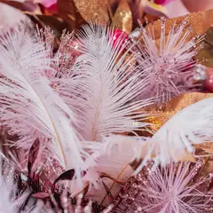 DEAR SANTA - Rama Pluma Rosado Navidad 58cm