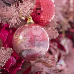 DEAR SANTA - Esfera Papel Mármol B Navidad 8cm
