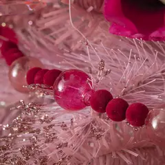 DEAR SANTA - Guirnalda Cuentas Rojo/Rosa Navidad 180cm