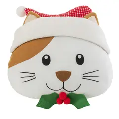 DEAR SANTA - Cojín Forma de Gato Navidad 38x35cm