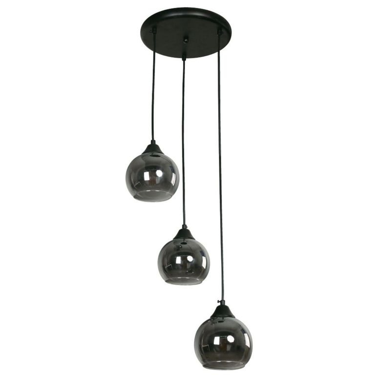 Lámpara Colgante de Techo 3 Luces Cessati Negra
