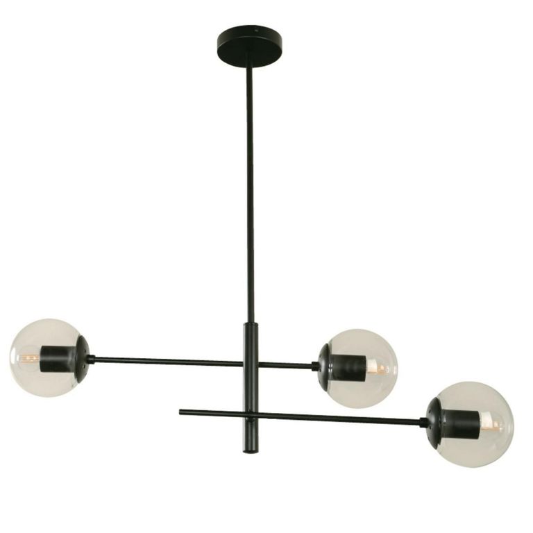 Lámpara Colgante de Techo 3 Luces Ripa Negra