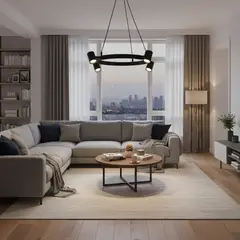 JUST HOME COLLECTION - Lámpara Colgante de Techo 4 Luces Verri Negra
