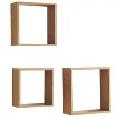 JUST HOME COLLECTION - Repisa Cubo 3 Unidades 30/27/24cm OAK