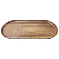 JUST HOME COLLECTION - Bandeja Melamina Ovalada Madera/Negro