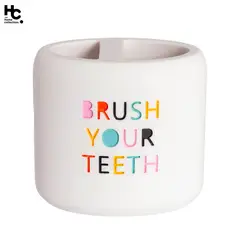 JUST HOME COLLECTION - Portacepillo Words Resina Blanco