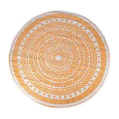 JUST HOME COLLECTION - Alfombra Terraza Redonda Boho Dorado 180cm