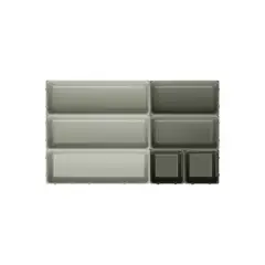 JUST HOME COLLECTION - Set de Organizadores Cajón de Plástico 7 Piezas Gris