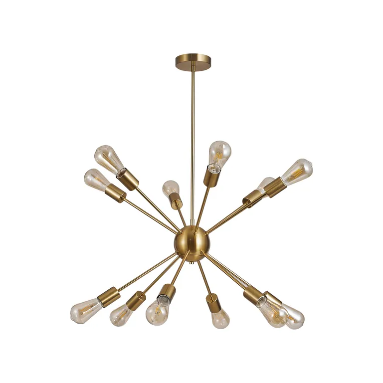 Lámpara Colgante de Techo 12 Luces Arms Dorada