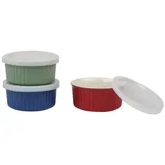 JUST HOME COLLECTION - Bowl Refractario de Cerámica con Tapa de Plástico